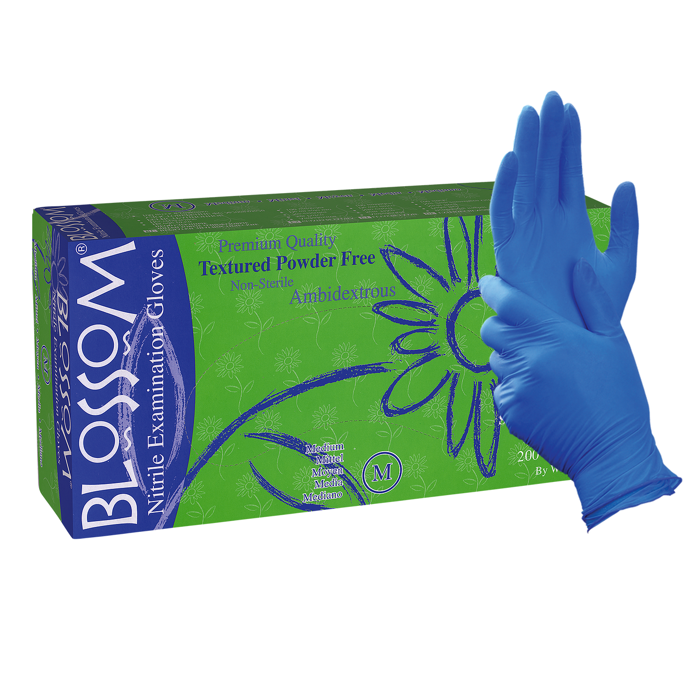 Blossom Nitrile Exam Gloves Crown Protective