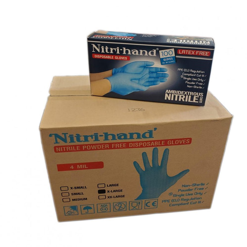 Nitri Hand Blue Nitrile Gloves Case